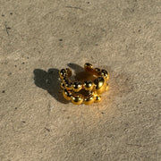 Gold Plated Silver Ear Cuff "Double Reef"