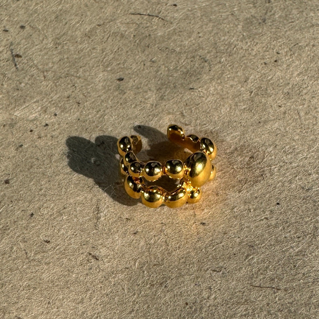 Gold Plated Silver Ear Cuff "Double Reef"