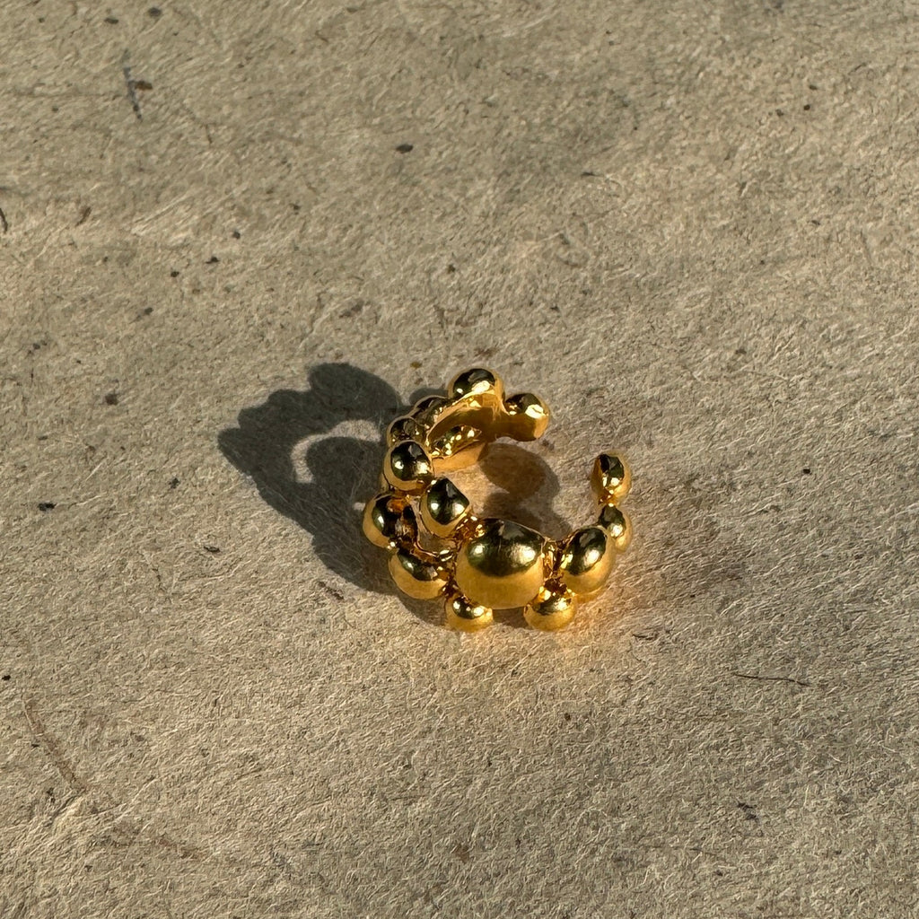 Gold Plated Silver Ear Cuff "Double Reef"