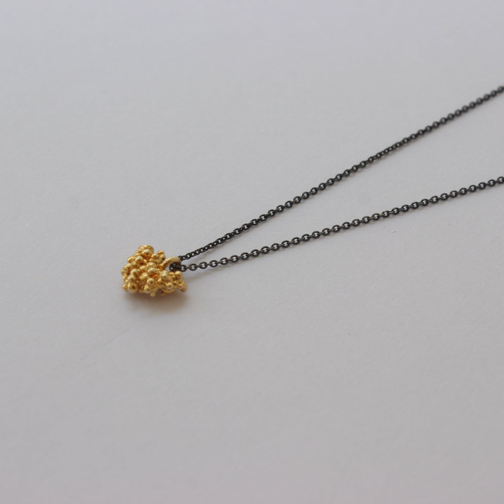 Gold Plated Silver Necklace "Tell it to My Gold Heart"