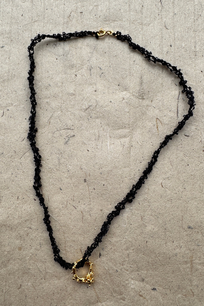Gold Plated Silver Necklace "Full Moon Silk"