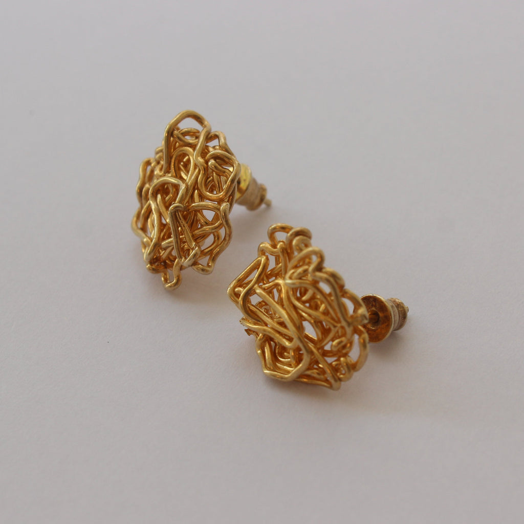 Gold Plated Silver Earrings "Threads of Gold"