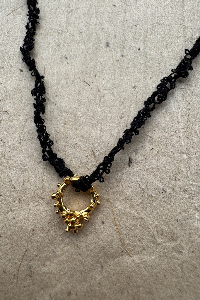 Gold Plated Silver Necklace "Full Moon Silk"