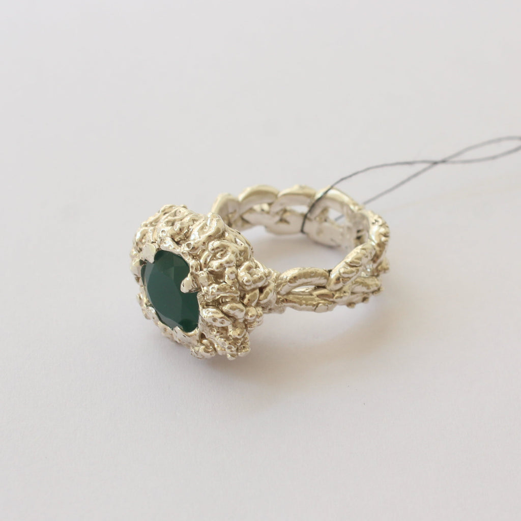 Silver & Chalcedony Ring "Mystic Meadow"