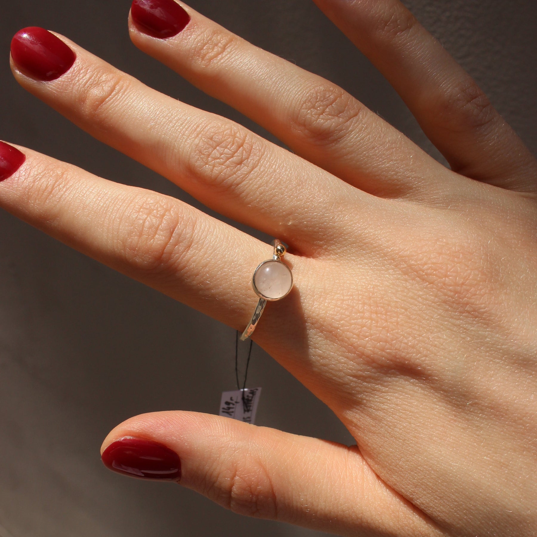 Silver Ring with Quartz "Feel Pink"