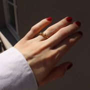 Gold Plated Silver Ring "Coral Crown"