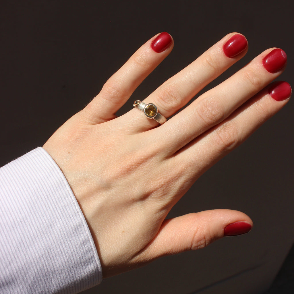 Silver & Citrine Ring "Golden Sunset"