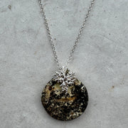 Silver Necklace with Amber "Amber Planet"
