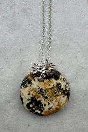 Silver Necklace with Amber "Amber Planet"