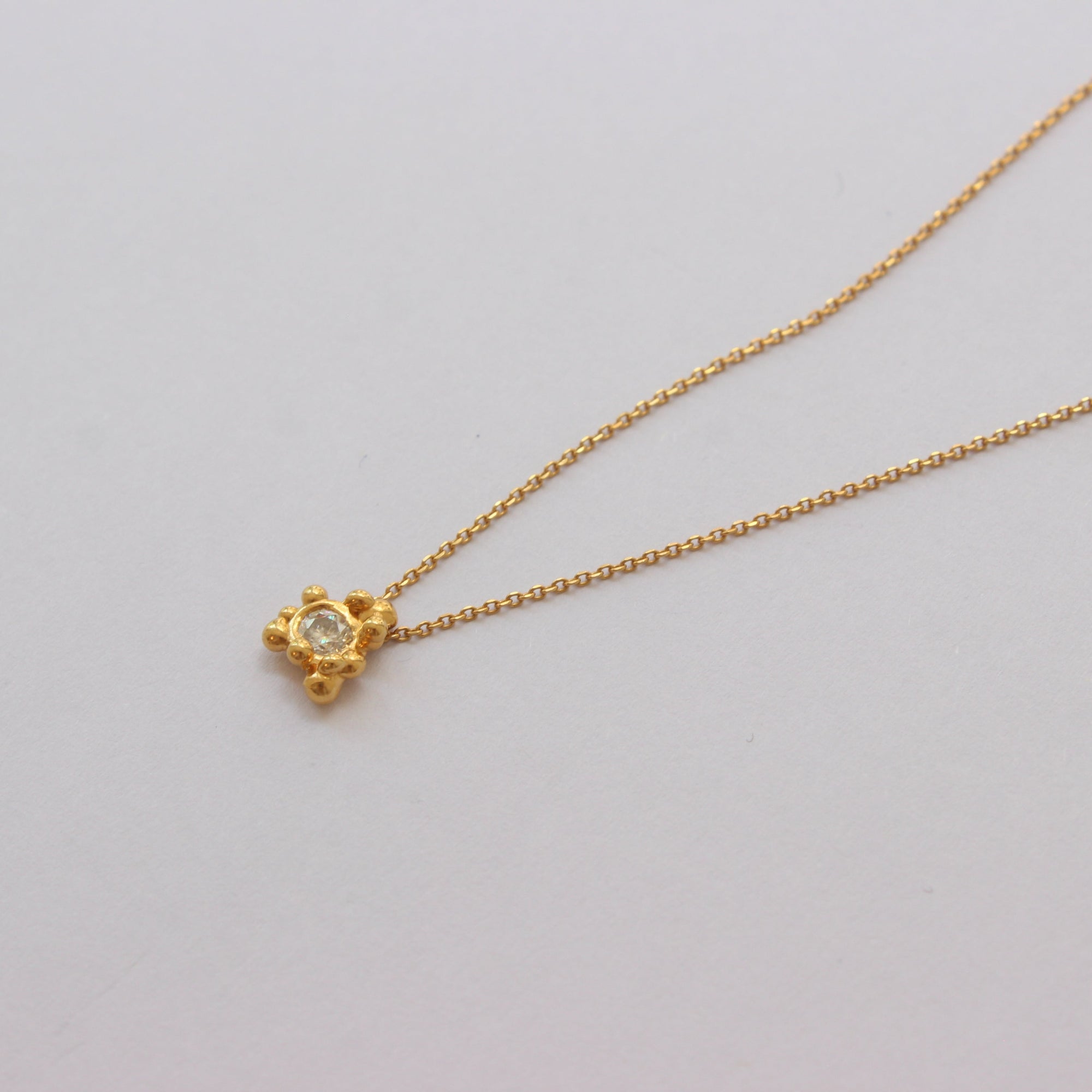 Gold Plated Silver Necklace "Coral Tiny Radiance"