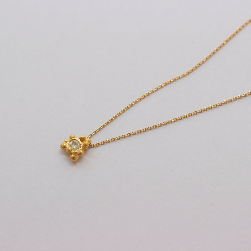 Gold Plated Silver Necklace "Coral Tiny Radiance"