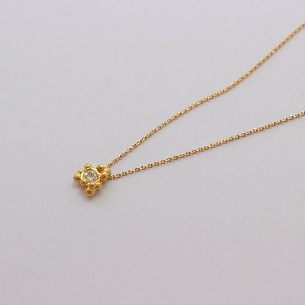 Gold Plated Silver Necklace "Coral Tiny Radiance"