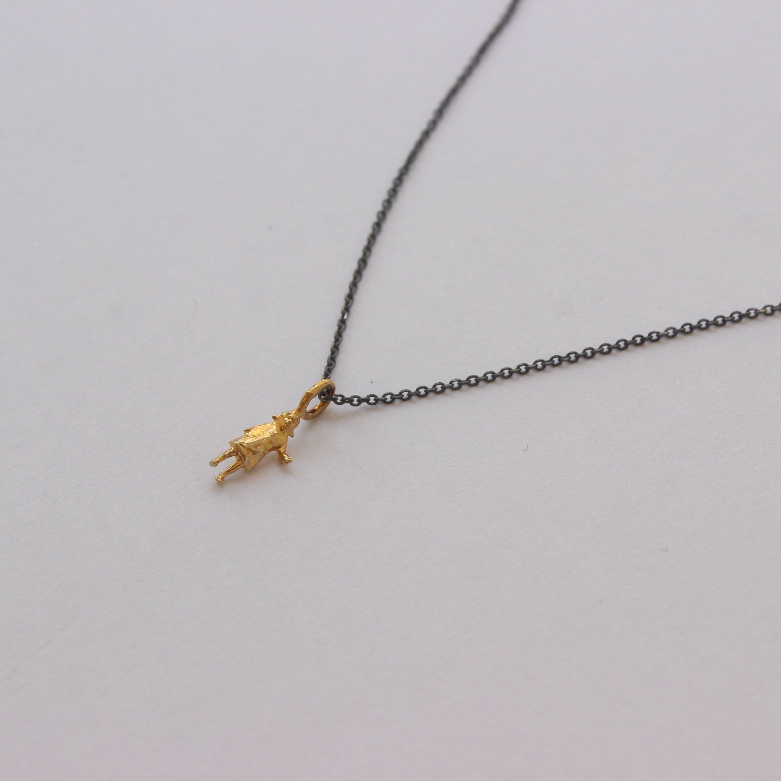 Gold-plated / Oxidised Silver Necklace "All Around She or He"