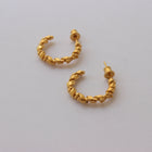 Gold Plated Silver Earrings "Coral Twisted Bubbles"