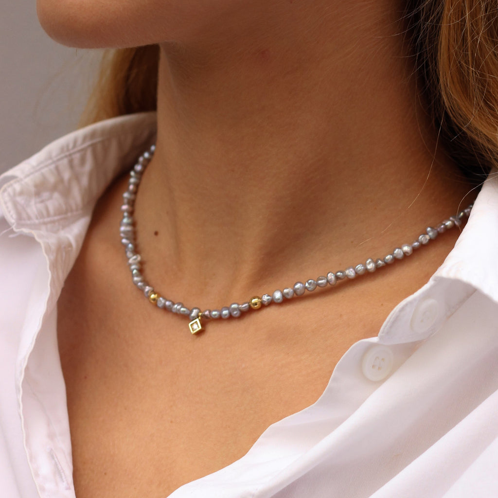 Yellow Gold, Pearls & Diamond Necklace