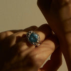 Silver Ring with Topaz  "Mystic Meadow"