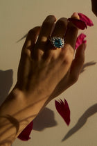 Silver Ring with Topaz  "Mystic Meadow"