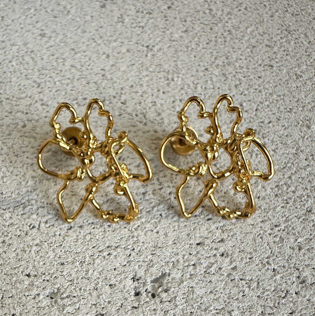 Gold Plated Silver Earrings "Floral Delight"