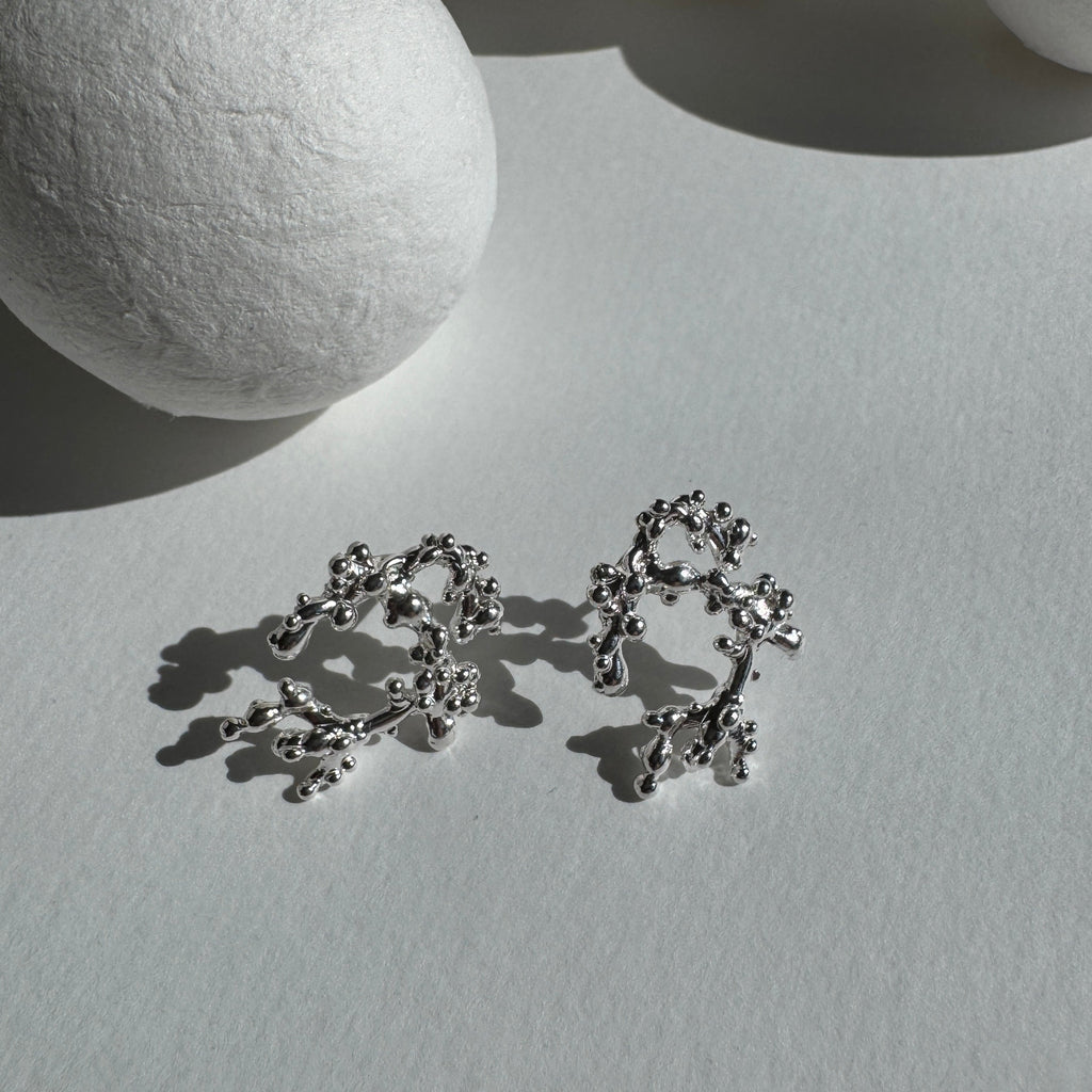 Gold Plated Silver Earrings "Coral Tree", Medium