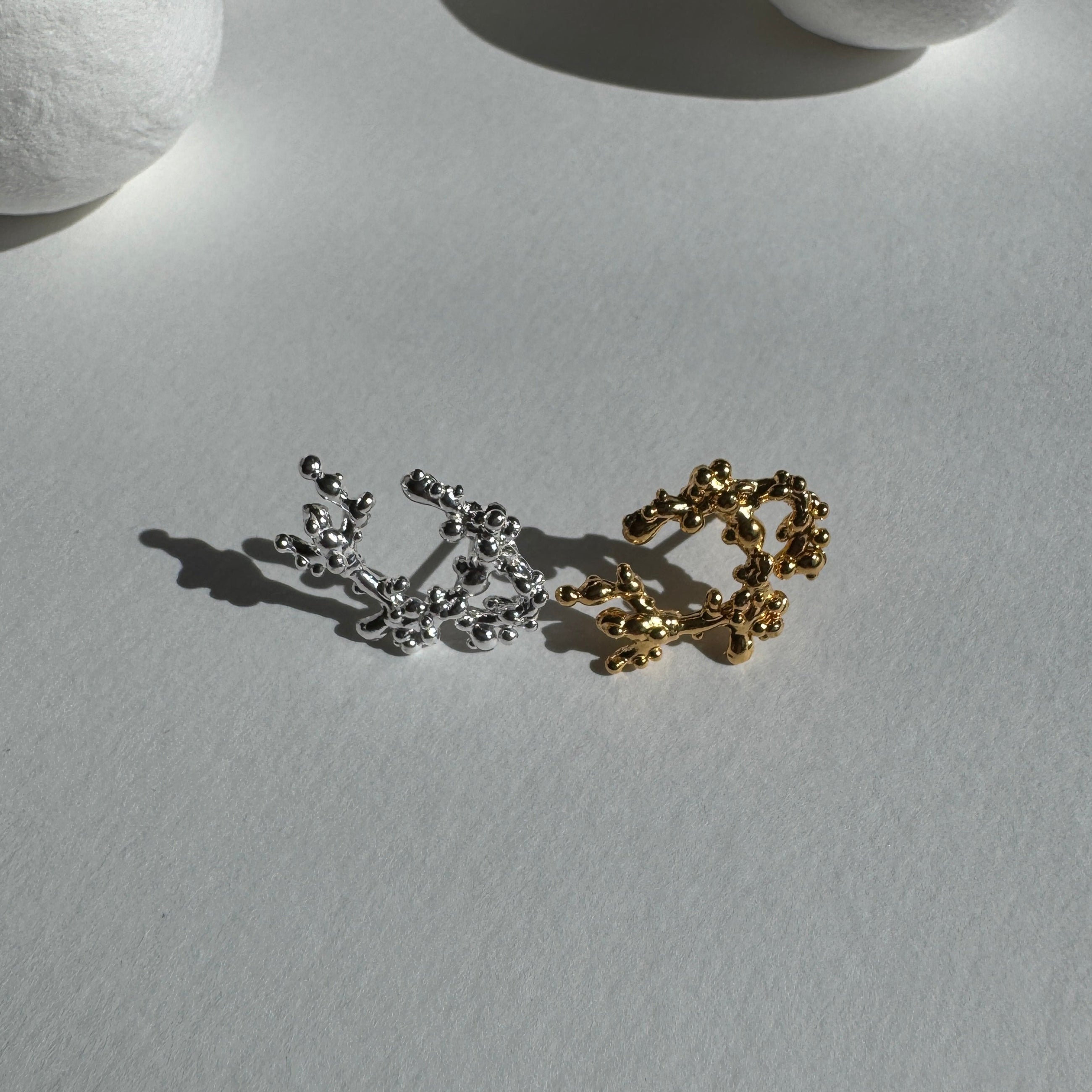 Gold Plated Silver Earrings "Coral Tree", Medium