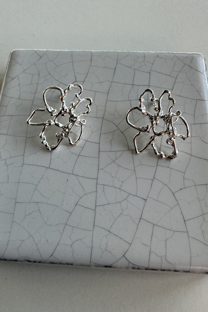 Sidabriniai auskarai „Floral Delight“