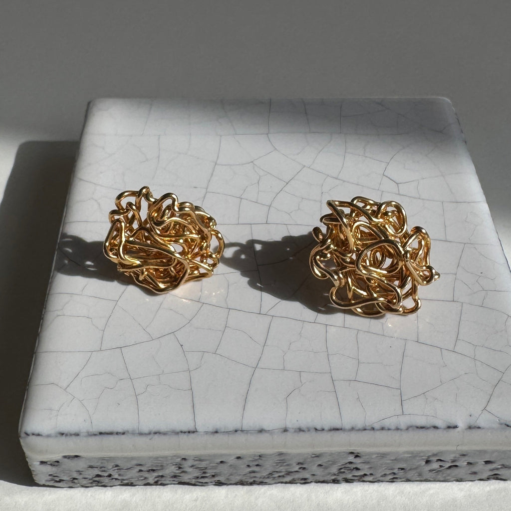 Gold Plated Silver Earrings "Threads of Gold"