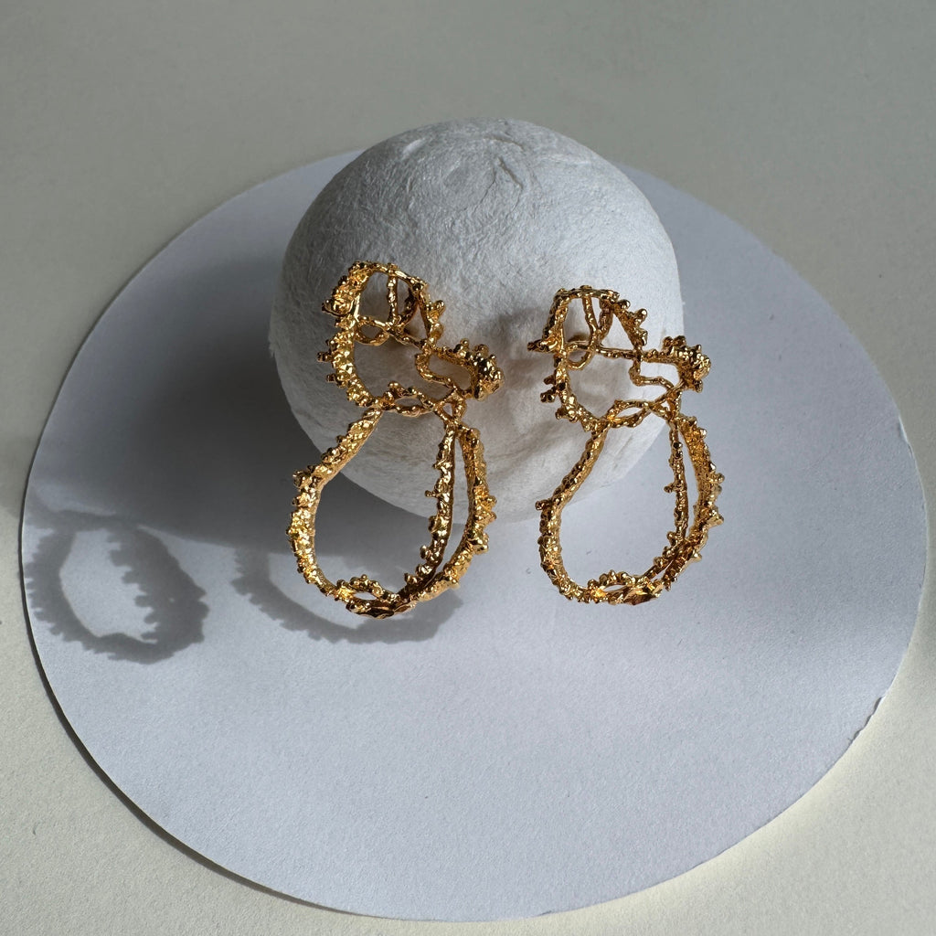 Gold Plated Silver Earrings "Starlite Threads"