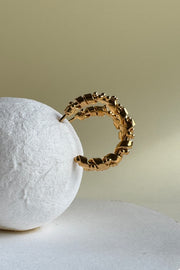 Gold Plated Silver Earrings "Coral Twisted Bubbles"