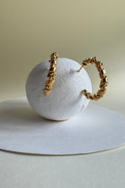 Gold Plated Silver Earrings "Coral Twisted Bubbles"