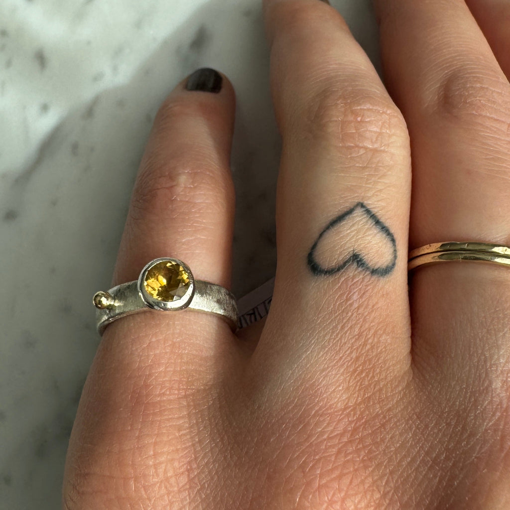 Silver & Citrine Ring "Golden Sunset"