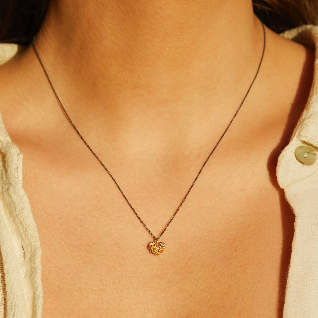 Gold Plated Silver Necklace "Tell it to My Gold Heart"