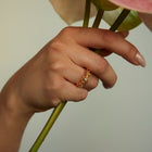 Gold Plated Silver Ring with Grey Pearl "Between the Lines"