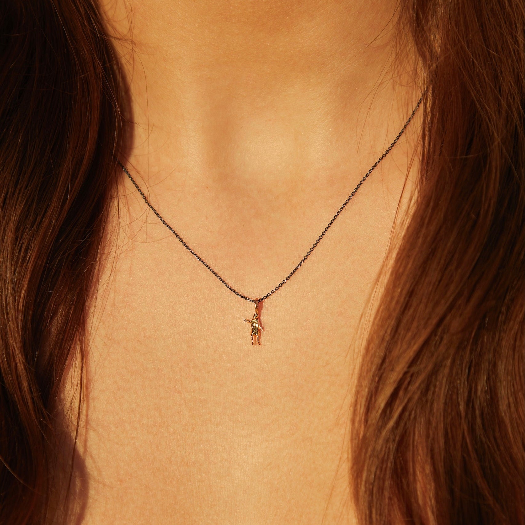 Gold-plated / Oxidised Silver Necklace "All Around She or He"