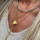 Gold Plated Silver Necklace "Handcrafted Heart"