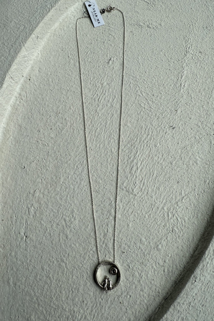 Silver Necklace with Diamond "All Around Us"