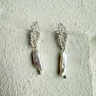 Silver Earrings with Pearls "Starlit Threads"