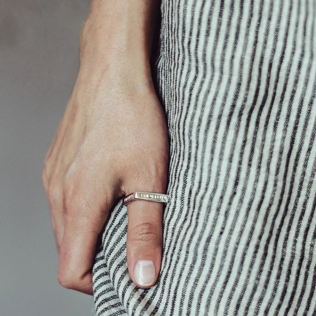 Silver Ring "Omnia In Manibus Tuis"