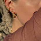 Gold Plated Silver Earrings "Coral Twisted Bubbles"
