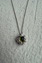 Silver Necklace with Peridote "By the Nature"