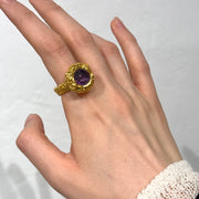 Gold Plated Silver Ring with Swarovski