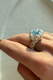 Silver Ring with Topaz  "Mystic Meadow"