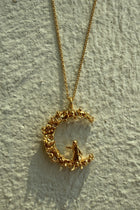 Gold Plated Silver Necklace "Girl on the Moon"