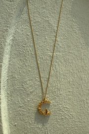 Gold Plated Silver Necklace "Girl on the Moon"