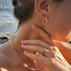 Gold Plated Silver Earrings "Coral Twisted Bubbles"
