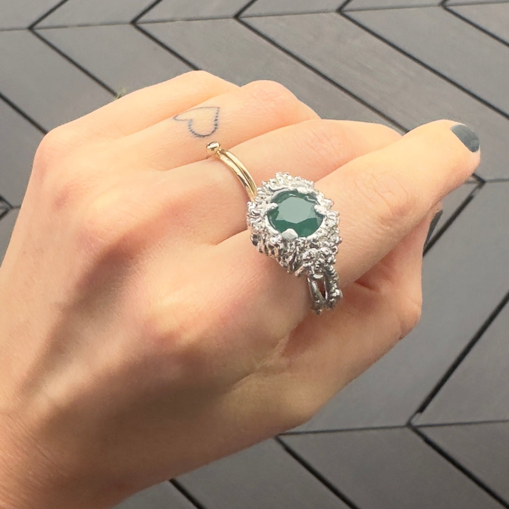 Silver & Chalcedony Ring "Mystic Meadow"