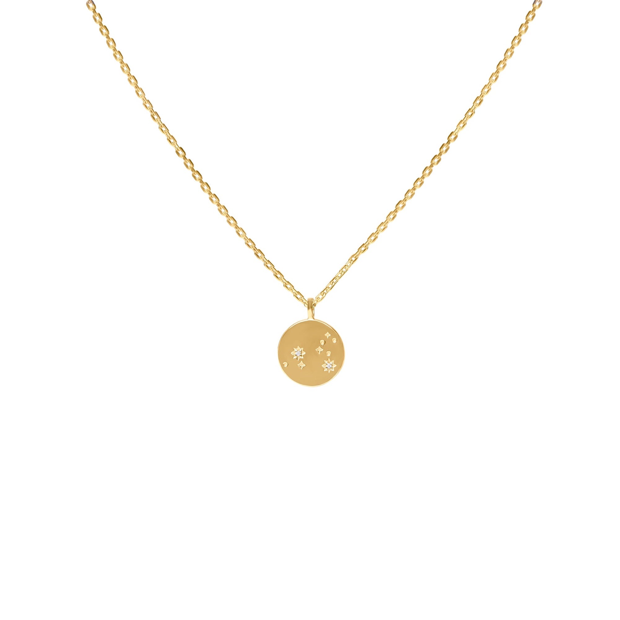 Gold Plated Silver Necklace with Diamonds "Written in the Stars"