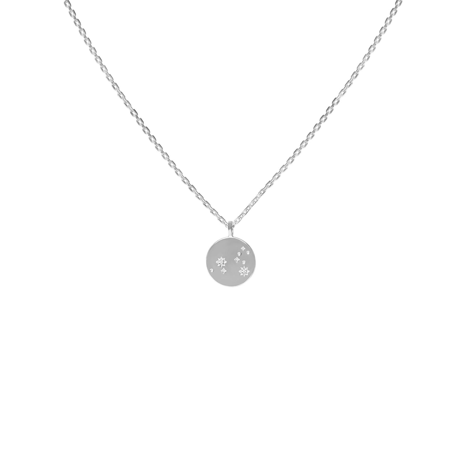 Silver Necklace with Diamonds "Written in the Stars"