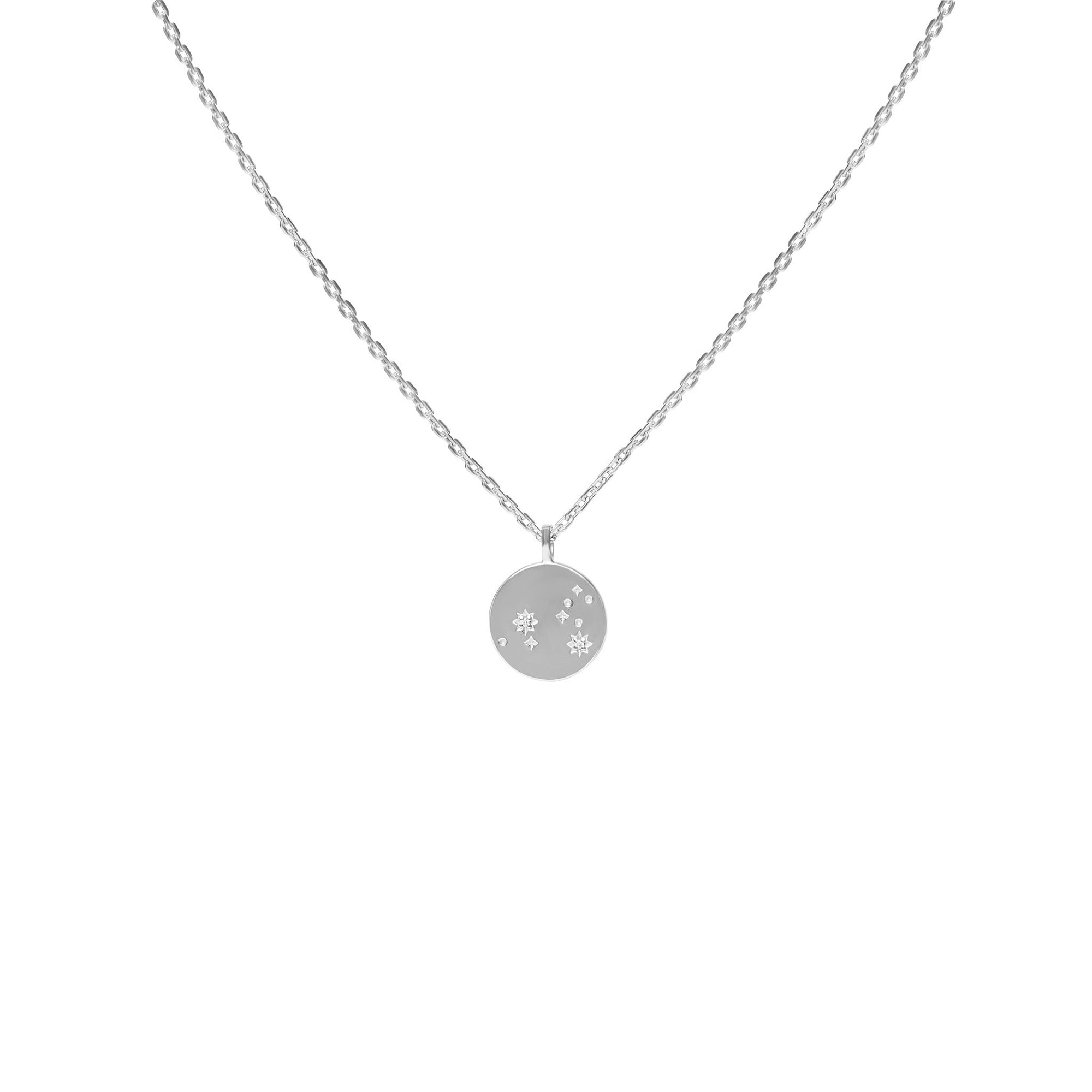 Silver Necklace with Diamonds "Written in the Stars"
