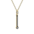 Gold and diamond necklace with letter 'I' pendant on a white background