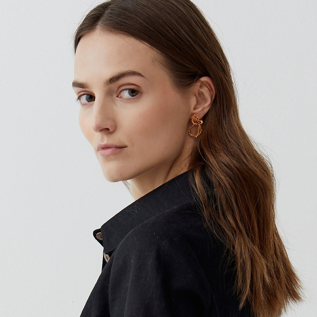 Gold Plated Silver Earrings "Starlite Threads"